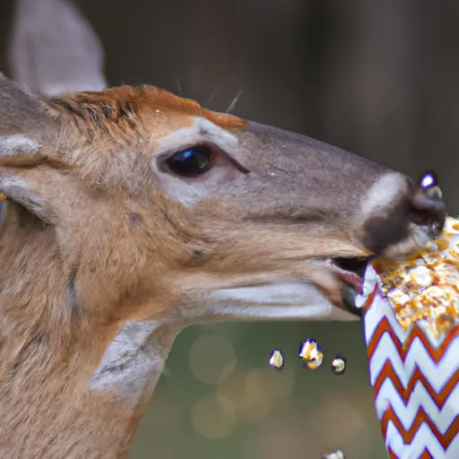deer eating popcorn	
