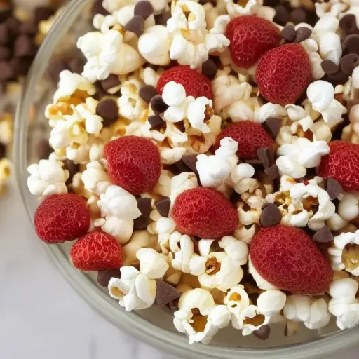 popcorn with strawberries